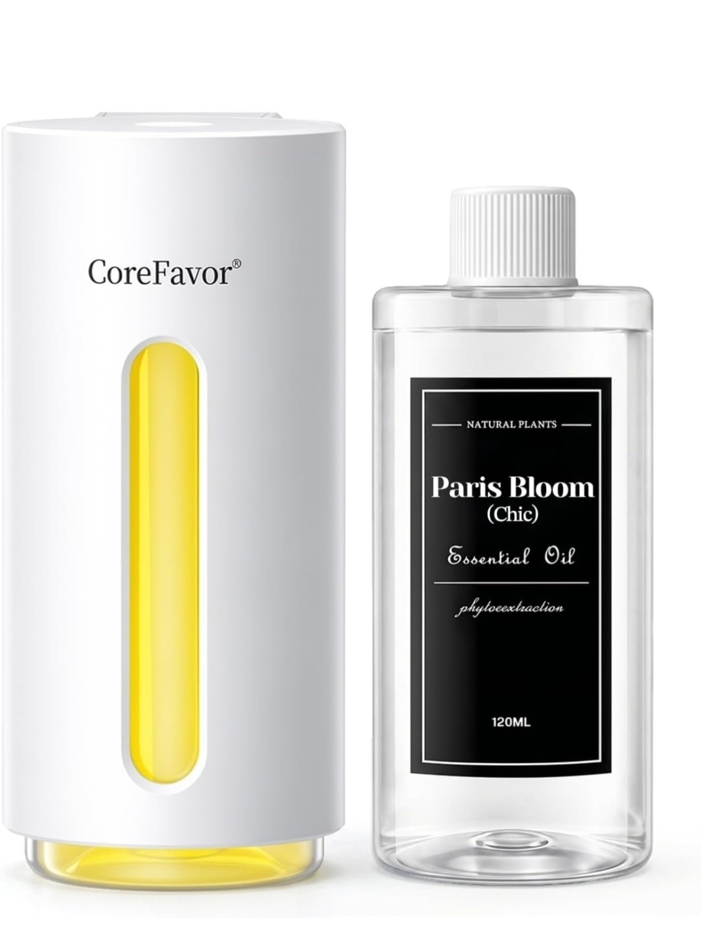 CoreFavor Waterless Essential Oil Diffuser with 120ml Oil (Paris Bloom)